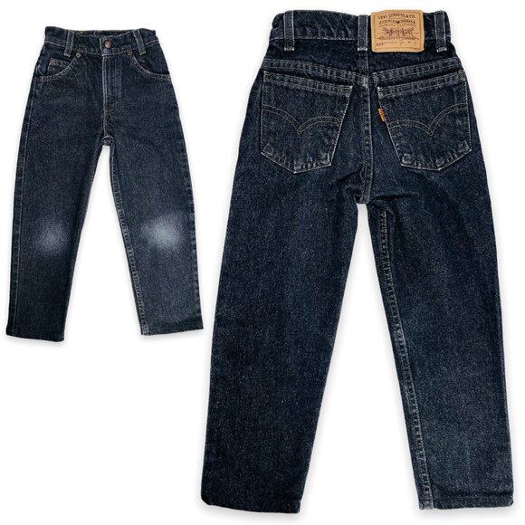 Vintage Levis Orange Tab 550 Relaxed Fit Black Denim Jeans 7 Slim / 7S